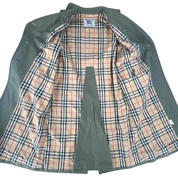 Burberry Green Khaki Trench Coat - Picture 10 of 15